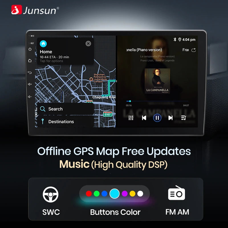 Junsun 7 9 10 inch Universal CarPlay Android Auto Car Radio For VW Fiat Renault Nissan Hyundai GPS Multimedia autoradio Stereo Custom Life