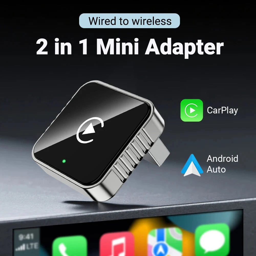 Wireless CarPlay Android 2025 New Smart Auto Adapter Hassle-Free Plug&Play Stable BT WiFi Connect OTA Upgradable Fit 99% Vehicle Custom Life